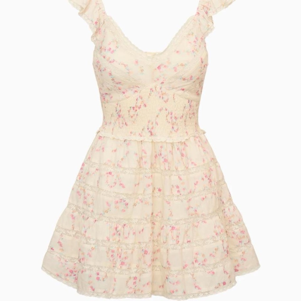 LoveShackFancy Finny Cotton Luna Rosa Fleur Mini Dress
